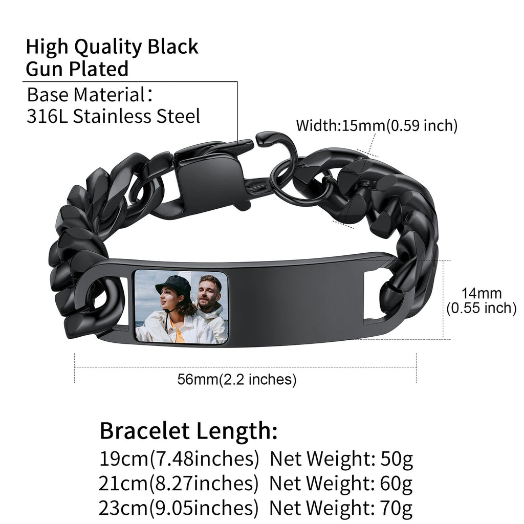 Customized Photo Cuban Chain Link Bracelet for