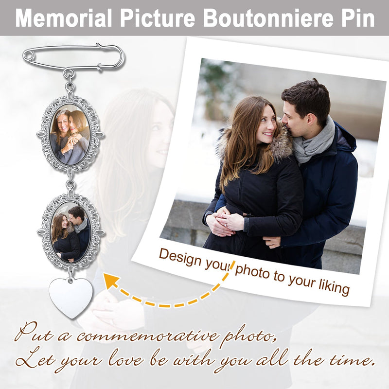 Customized Memorial Picture Charms Brooch Pins for Wedding