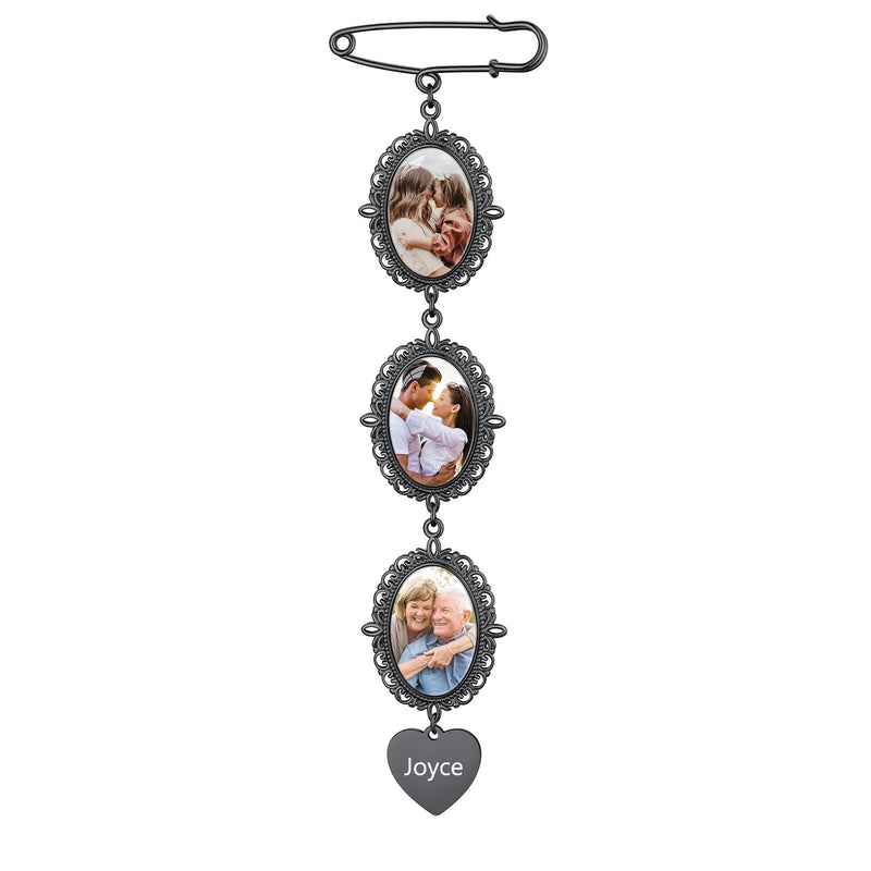 Customized Memorial Picture Charms Brooch Pins for Wedding