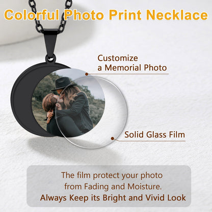 Customized Round Picture Necklace Memorial Gift for