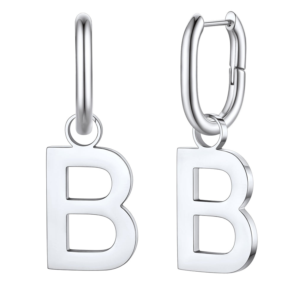 Hypoallergenic Initial Letter Dangle Earrings for