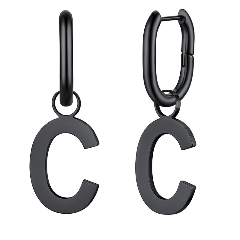 Hypoallergenic Initial Letter Dangle Earrings for