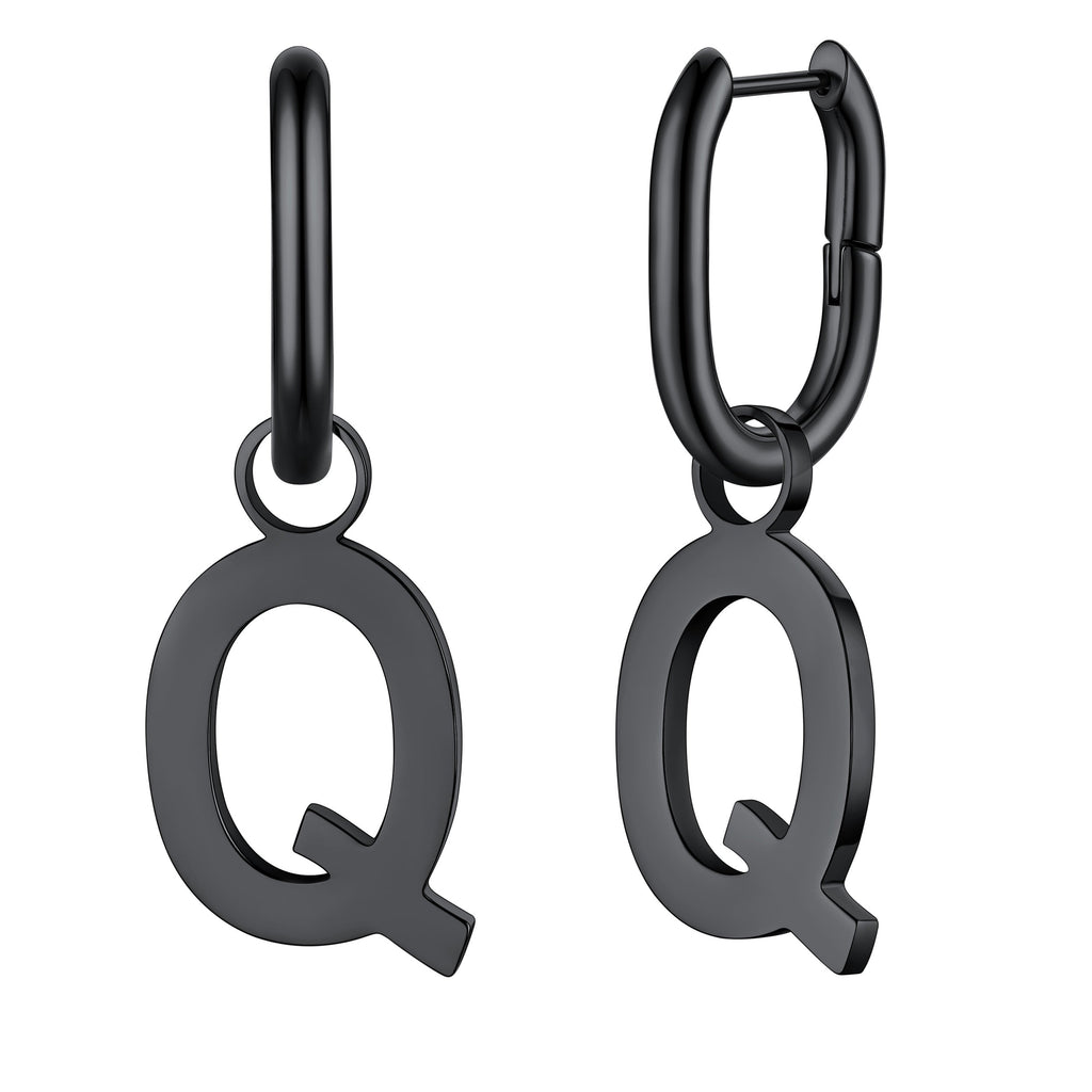 Hypoallergenic Initial Letter Dangle Earrings for
