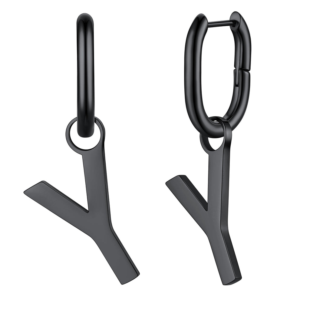 Hypoallergenic Initial Letter Dangle Earrings for