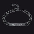 Customized Engraved Id Bar Cuban Chain Link Bracelet for