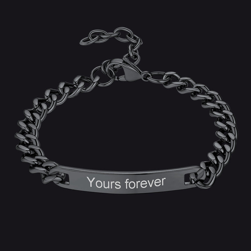 7mm Customized Id Cuban Chain Link Bracelet Gift for