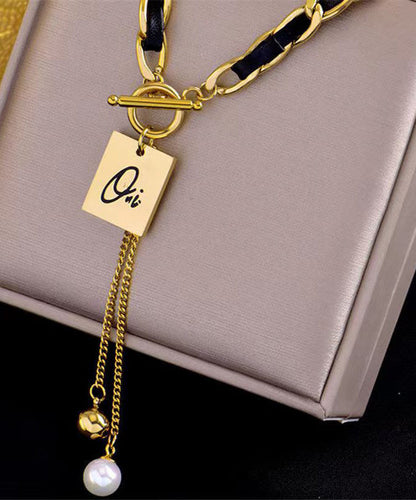 Diy Black Sterling Silver Overgild Pearl Pendant Necklace Df1012