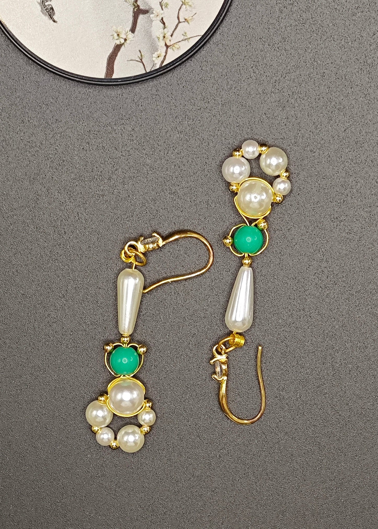 Diy Ring-shaped Pearl Original Design Drop Earrings