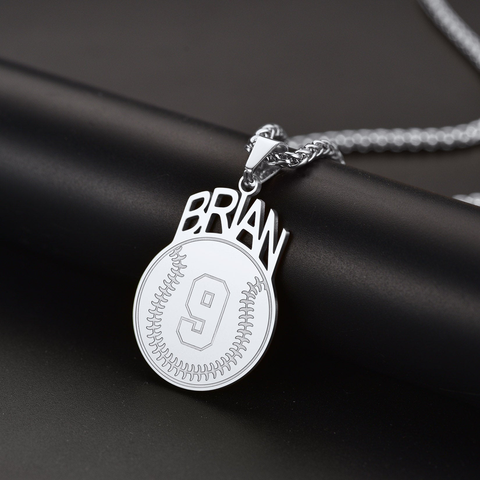 Custom Sports Necklace Name Tag With Jersey Number for Fans Athlete