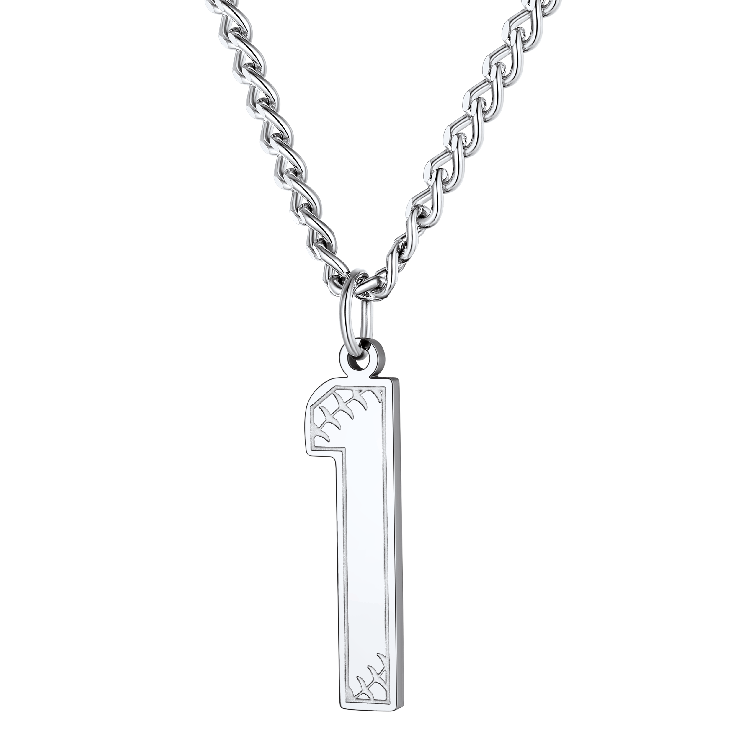 Custom Baseball Jersey Number Pendant Necklace for