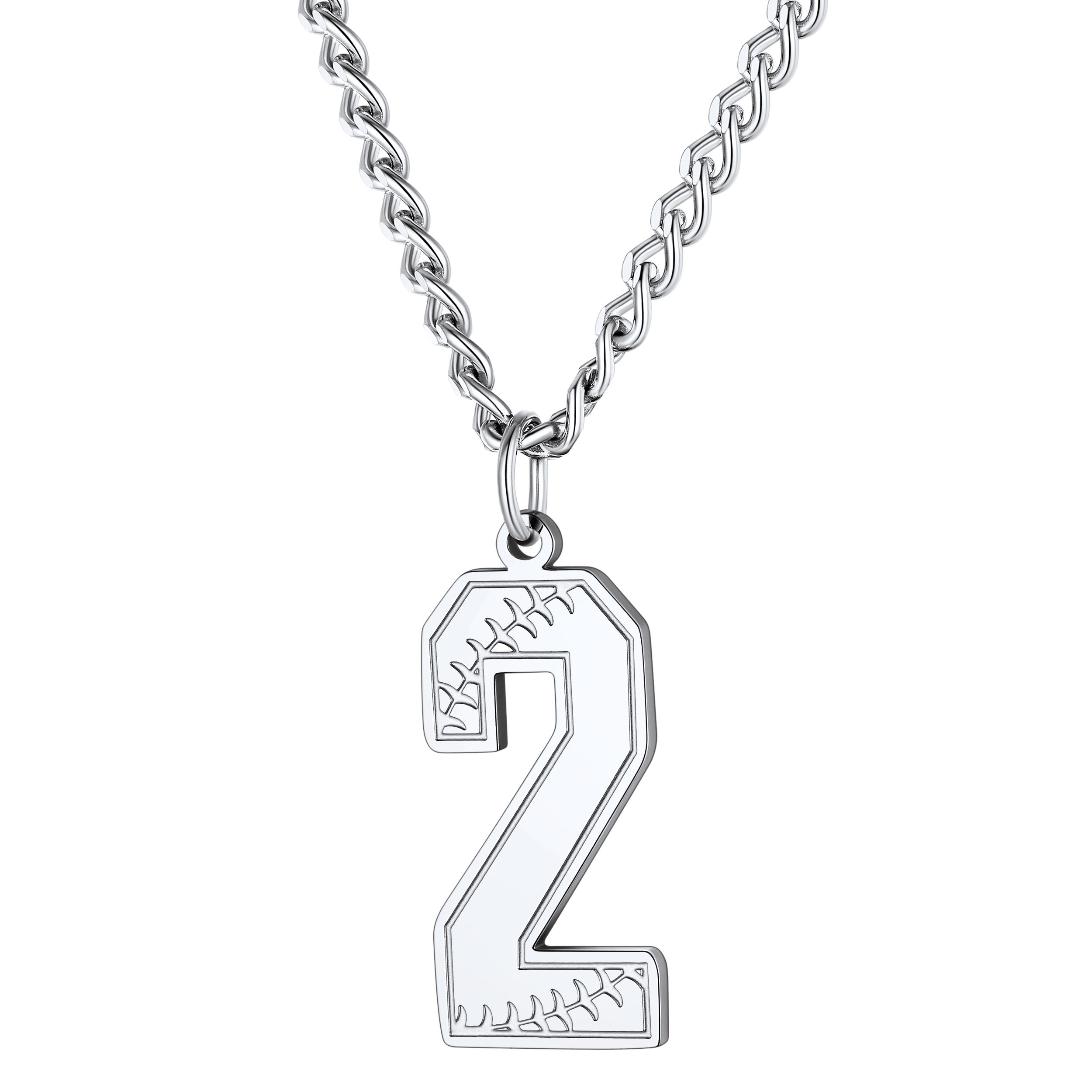 Custom Baseball Jersey Number Pendant Necklace for