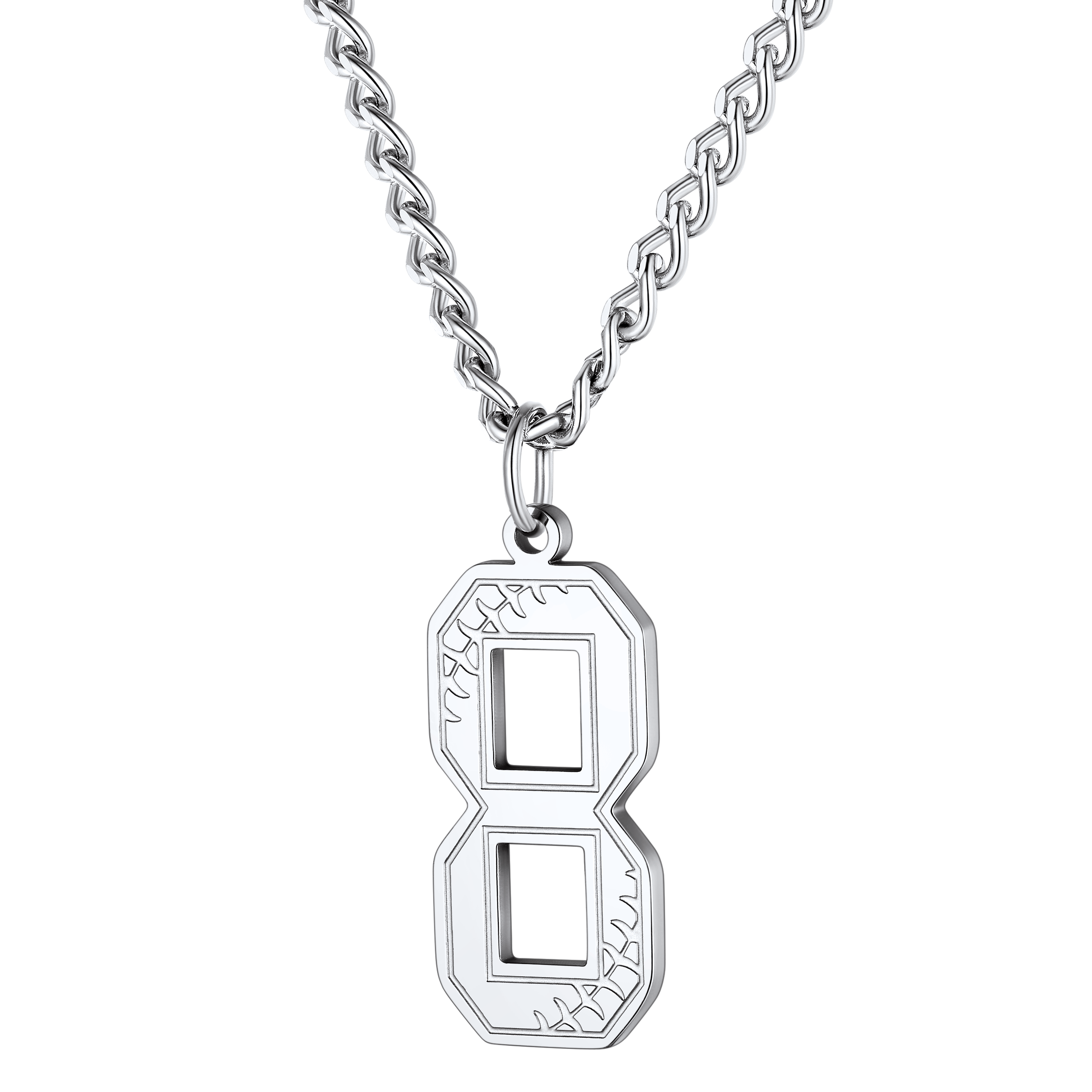 Custom Baseball Jersey Number Pendant Necklace for