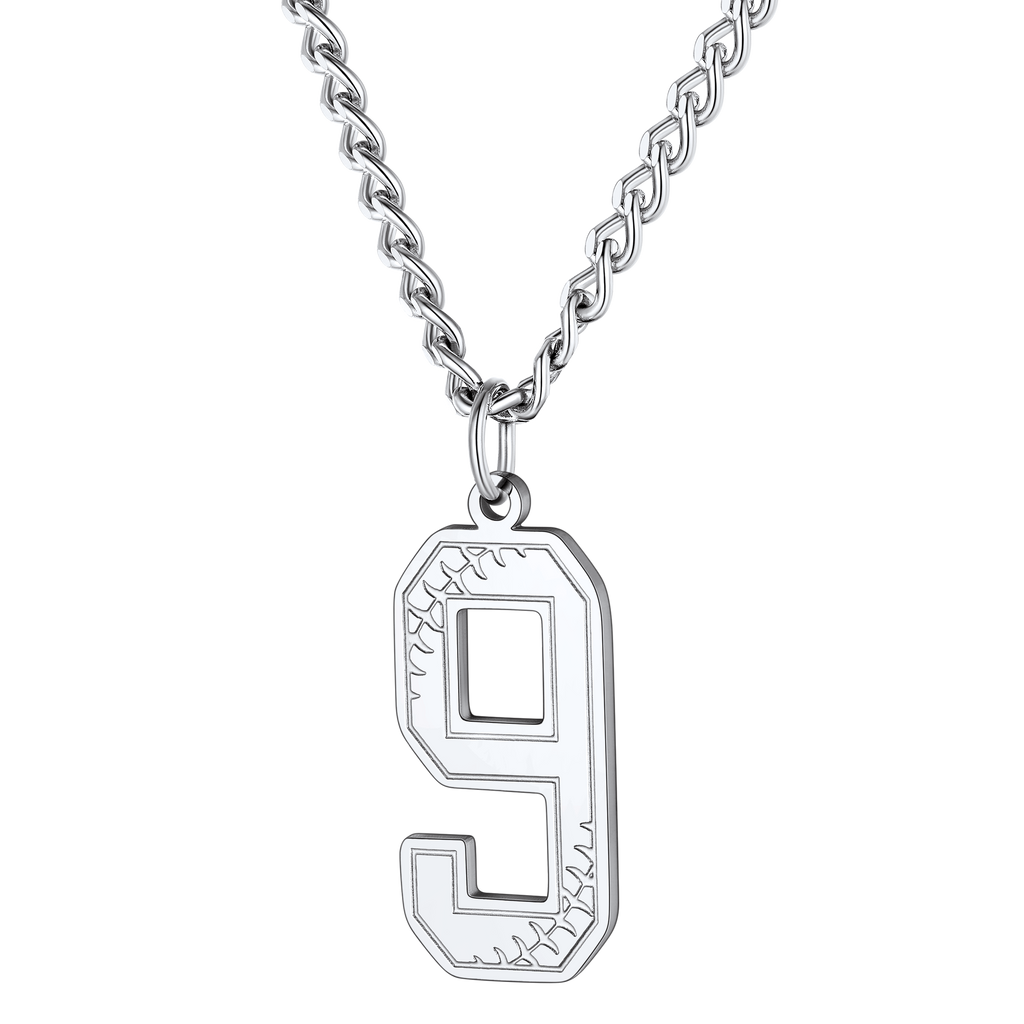 Custom Baseball Jersey Number Pendant Necklace for