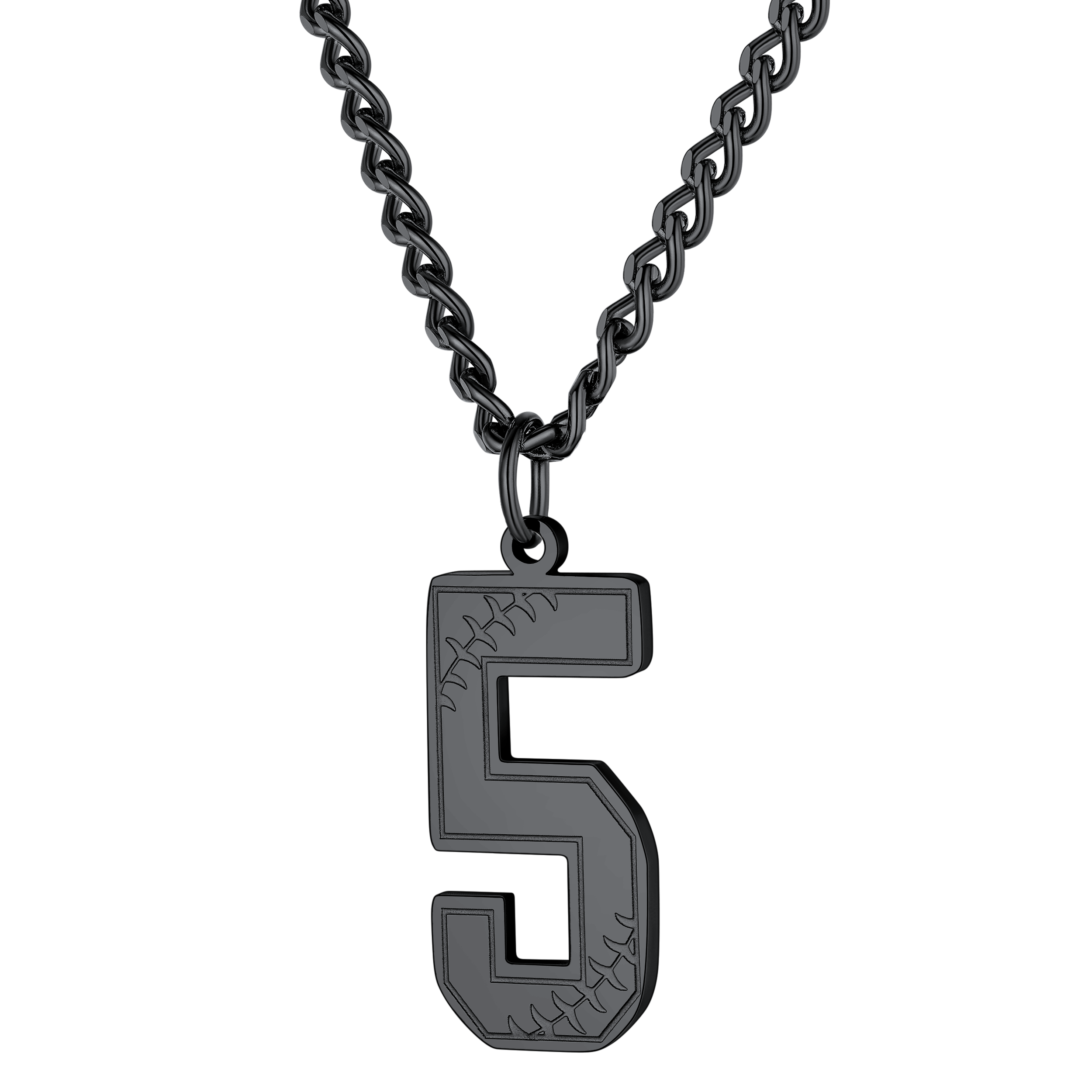 Custom Baseball Jersey Number Pendant Necklace for