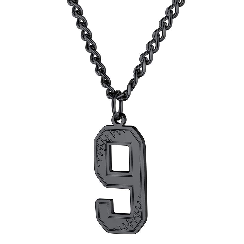Custom Baseball Jersey Number Pendant Necklace for