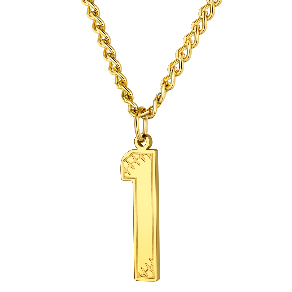 Custom Baseball Jersey Number Pendant Necklace for
