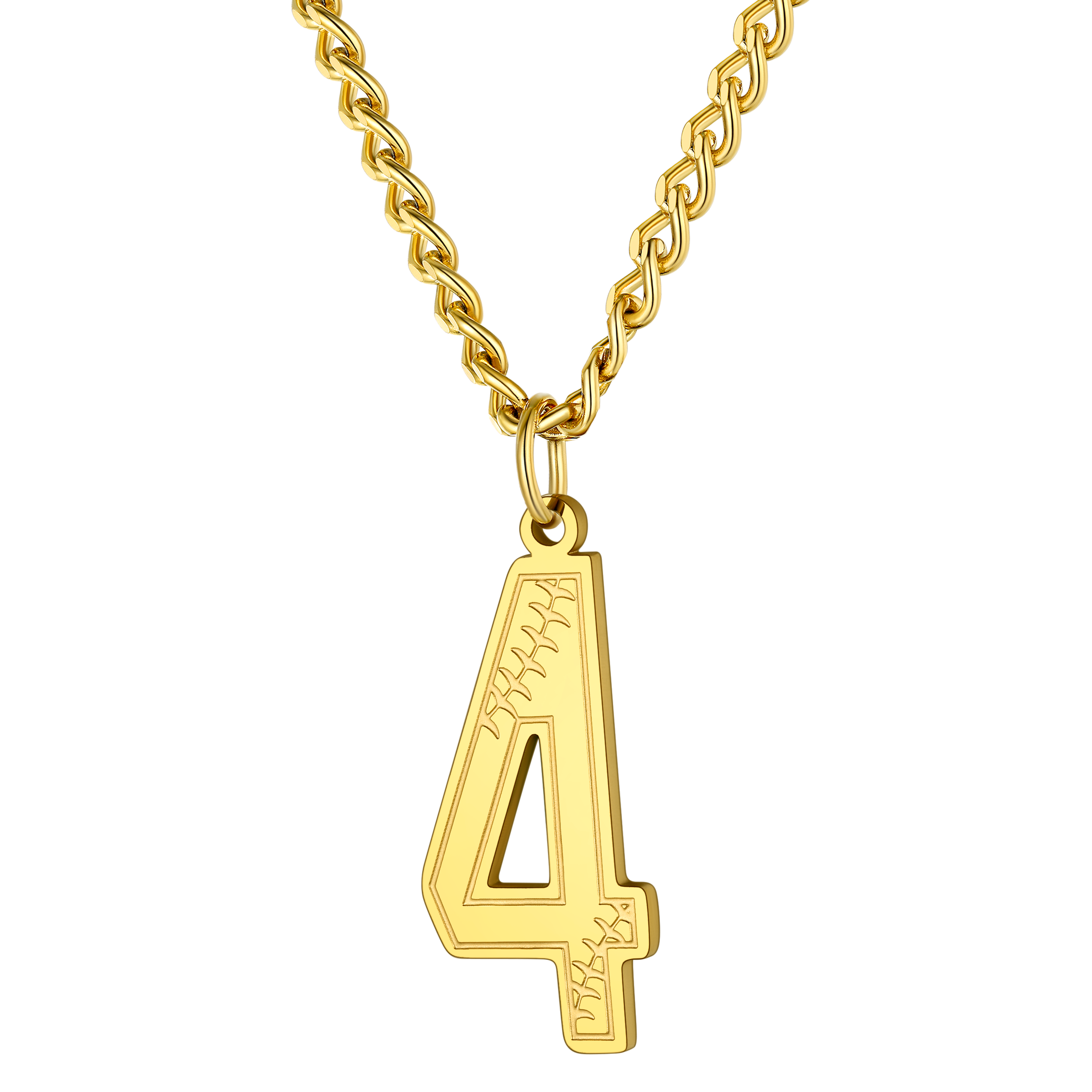 Custom Baseball Jersey Number Pendant Necklace for