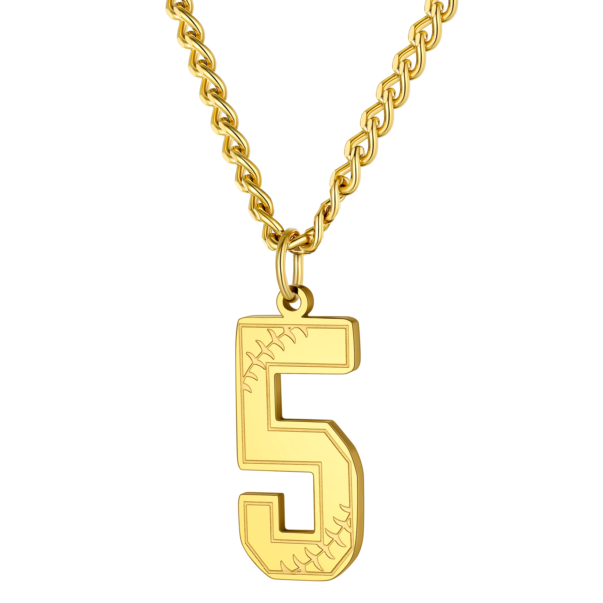 Custom Baseball Jersey Number Pendant Necklace for