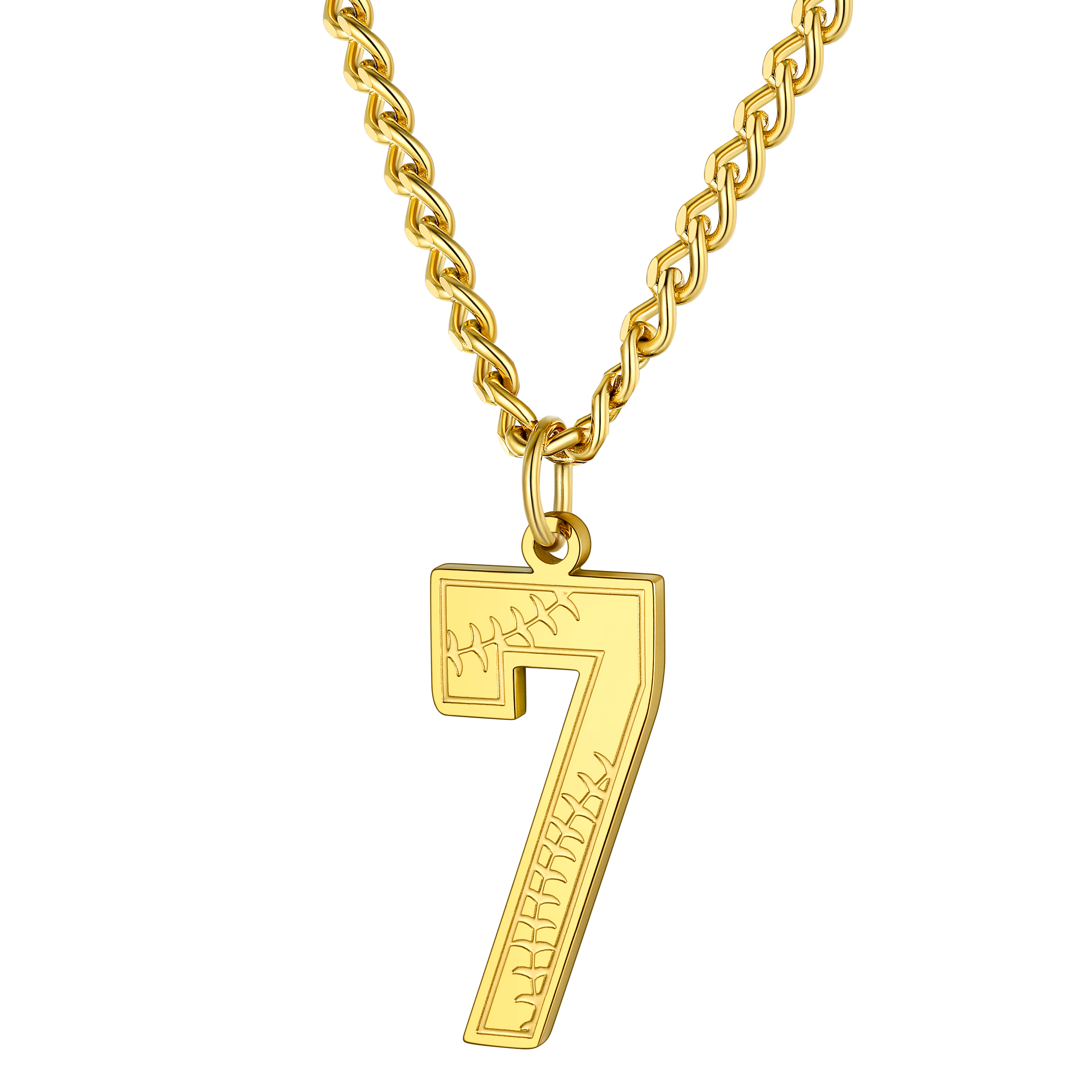 Custom Baseball Jersey Number Pendant Necklace for