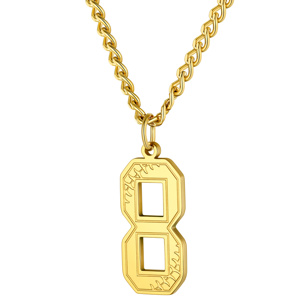 Custom Baseball Jersey Number Pendant Necklace for