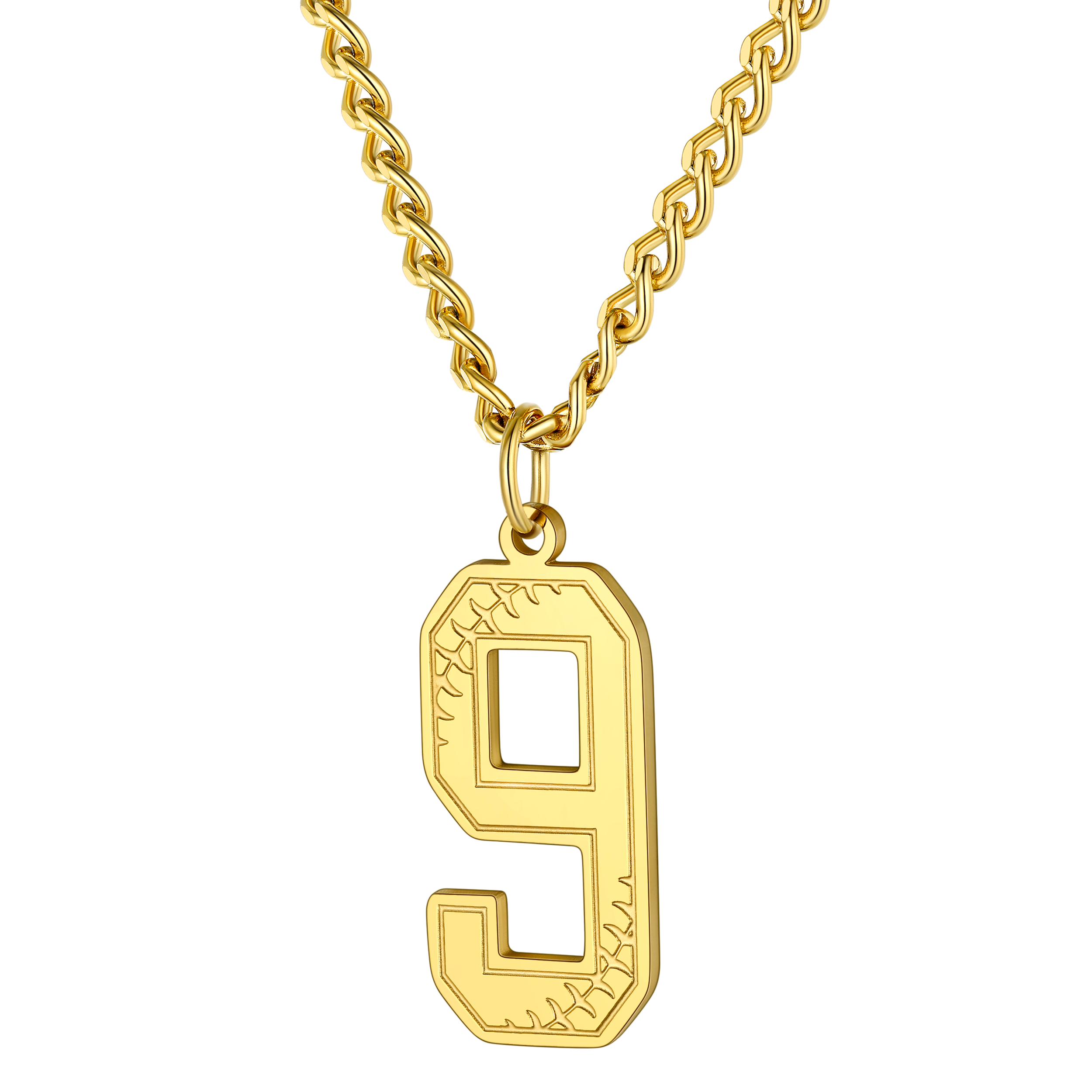 Custom Baseball Jersey Number Pendant Necklace for