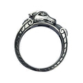 Dragon Ring Diamond Engagement Gothic Ringband in Sterling Silver
