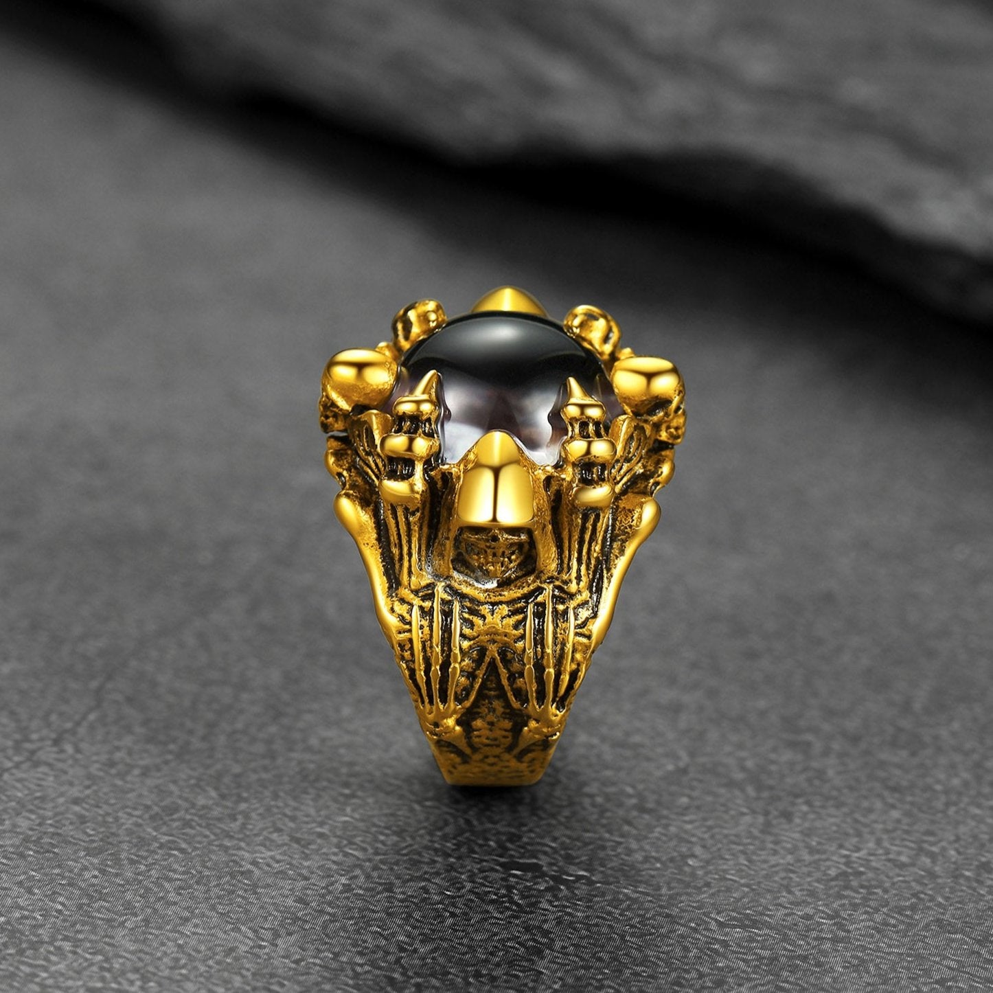Customized Gothic Photo Dragon Claw Ring With Picture for