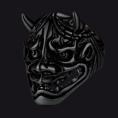 Gothic Hannya Mask Demon Ring for