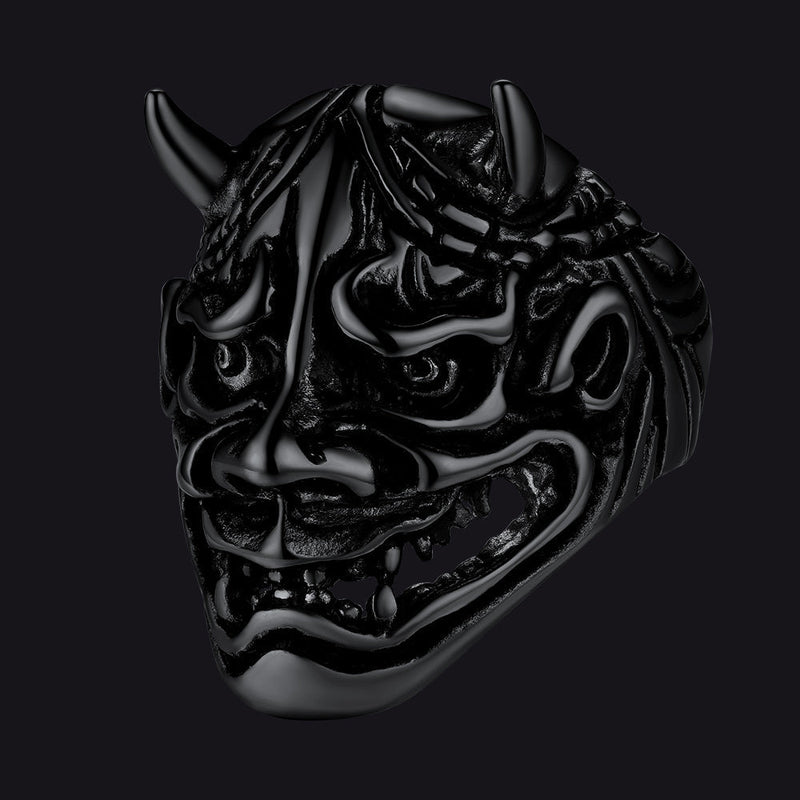 Gothic Hannya Mask Demon Ring for