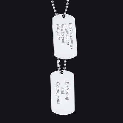 Custom Military Double Dog Tag Necklace Gift for
