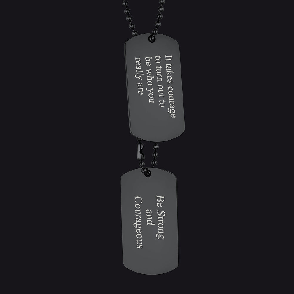 Custom Military Double Dog Tag Necklace Gift for