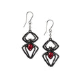 Black Widow Spider Earrings With Red Crystals by Alchemy Gothic
