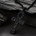 Egyptian Ankh Cross Necklace Pendant With Hieroglyphic for