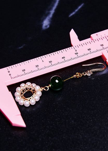 Hoop Pearl Turquoise Drop Earrings