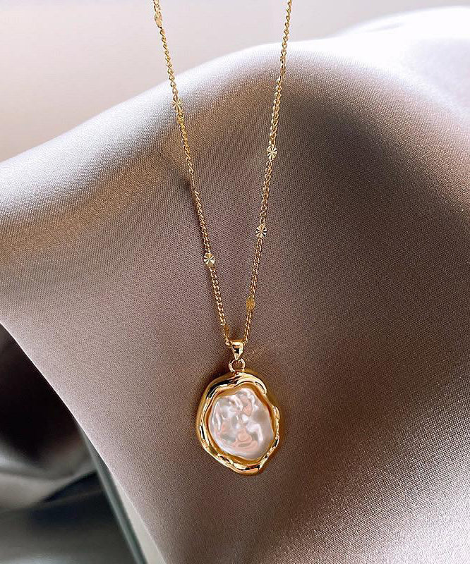Gold 14k Gold Alloy Pearlendant Necklace Yi037