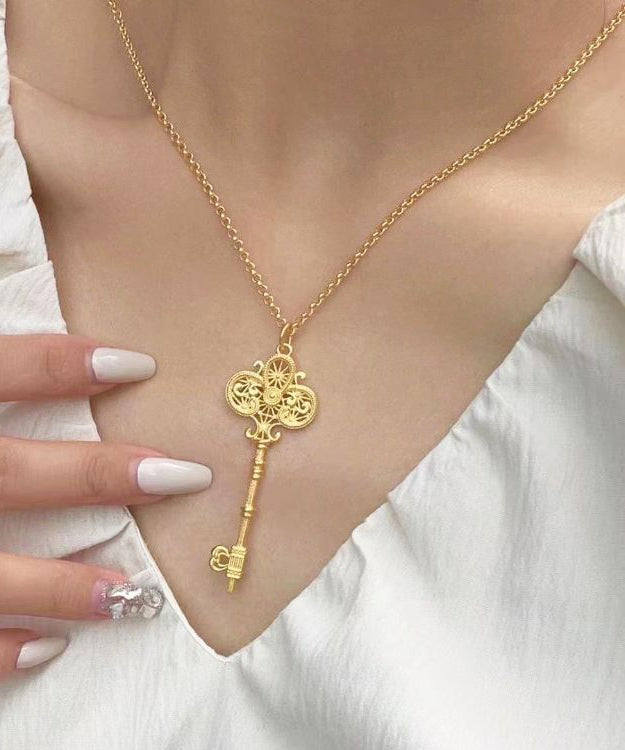 Gold Ancient Gold Key Pendant Necklace
