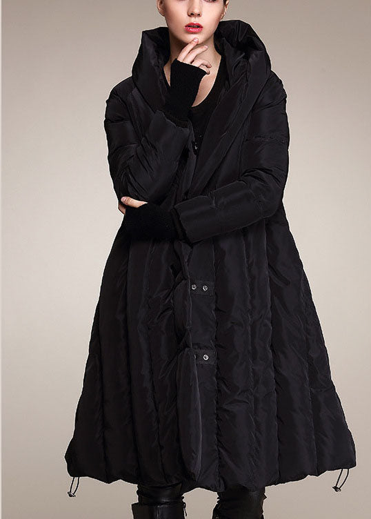 Mulberry Button Drawstring Thick Winter Duck Down Coat