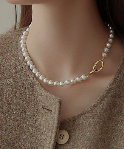 White Copper Overgild Pearl Gratuated Bead Necklacefine Silk Sterling Silver Broken Silver Gypsophila Necklace Et010
