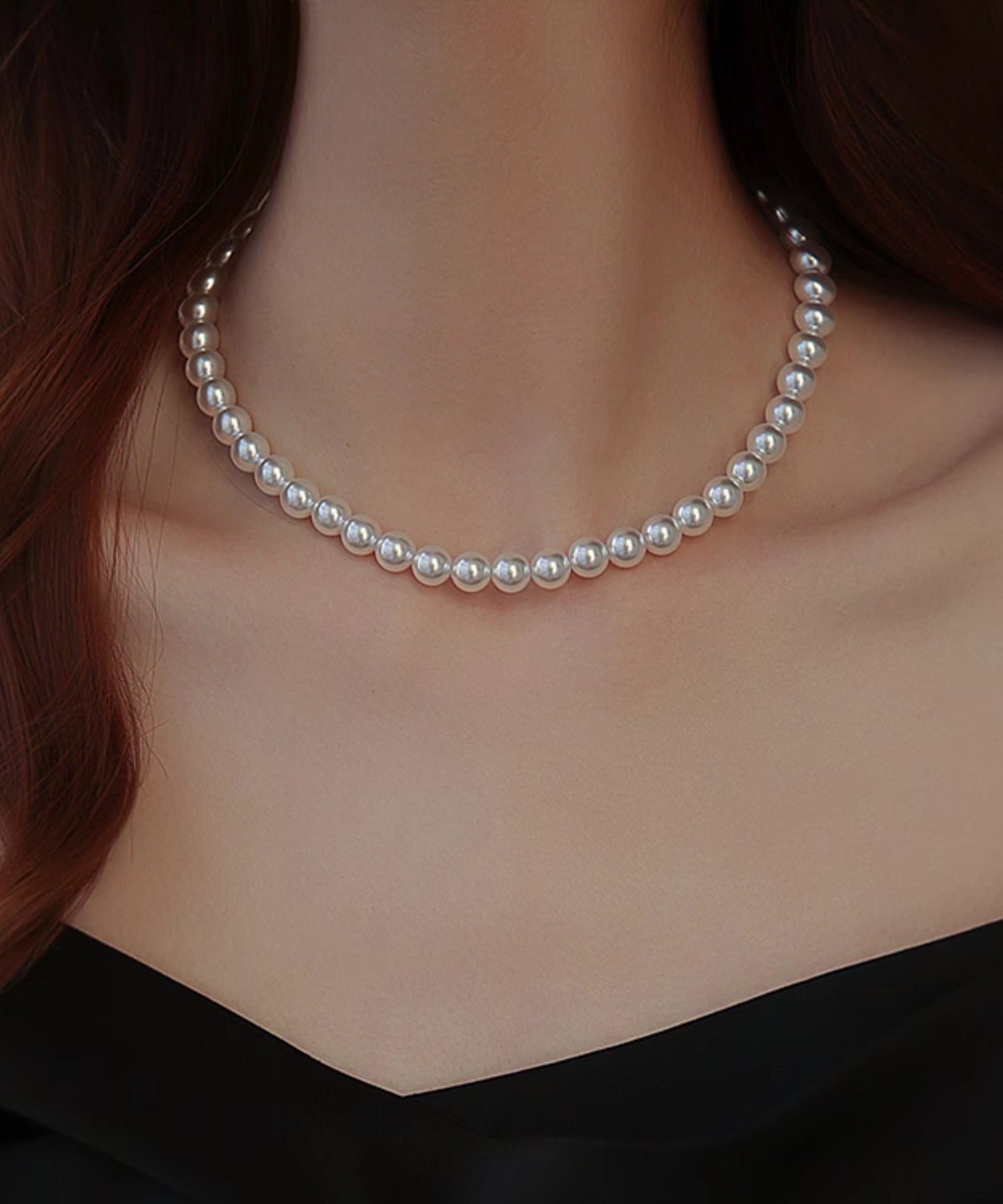 White Copper Overgild Pearl Gratuated Bead Necklacefine Silk Sterling Silver Broken Silver Gypsophila Necklace Et010