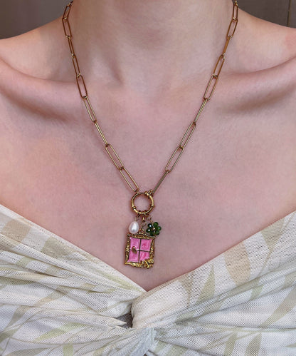 White Shell Layering Alloy Three Piece Set Pendant Necklace