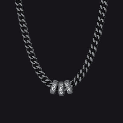 Custom Multi Charm Name Cuban Link Chain Necklace for Father Gift
