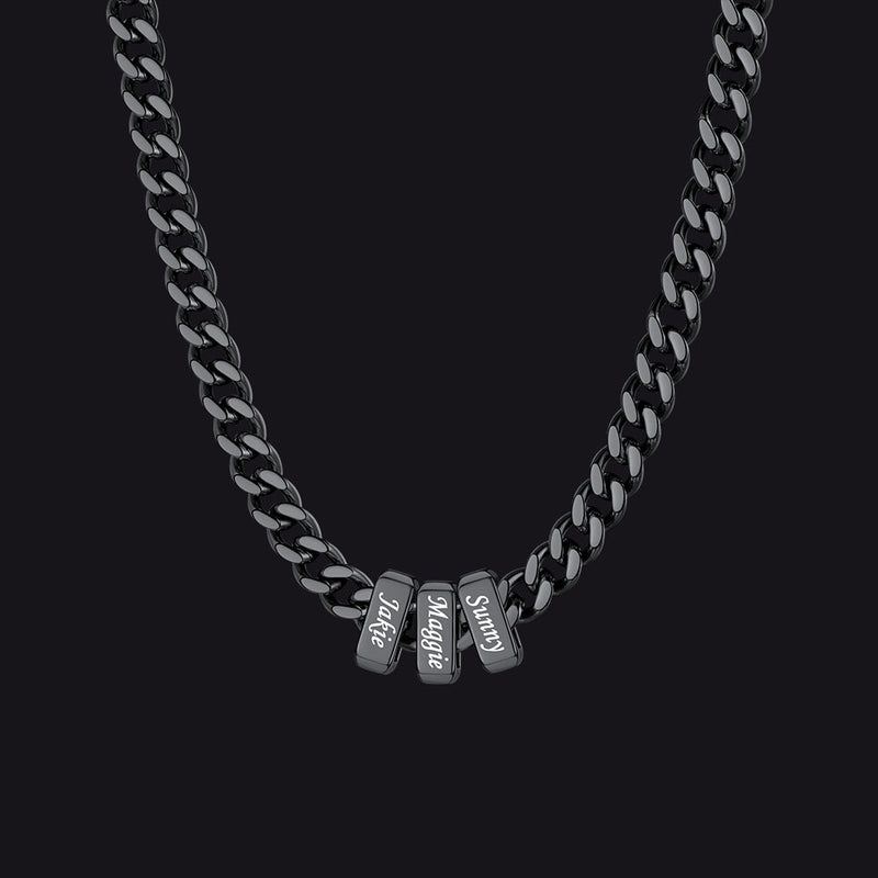 Custom Multi Charm Name Cuban Link Chain Necklace for Father Gift