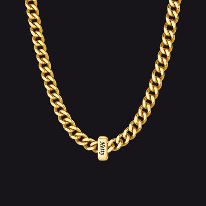 Custom Multi Charm Name Cuban Link Chain Necklace for Father Gift