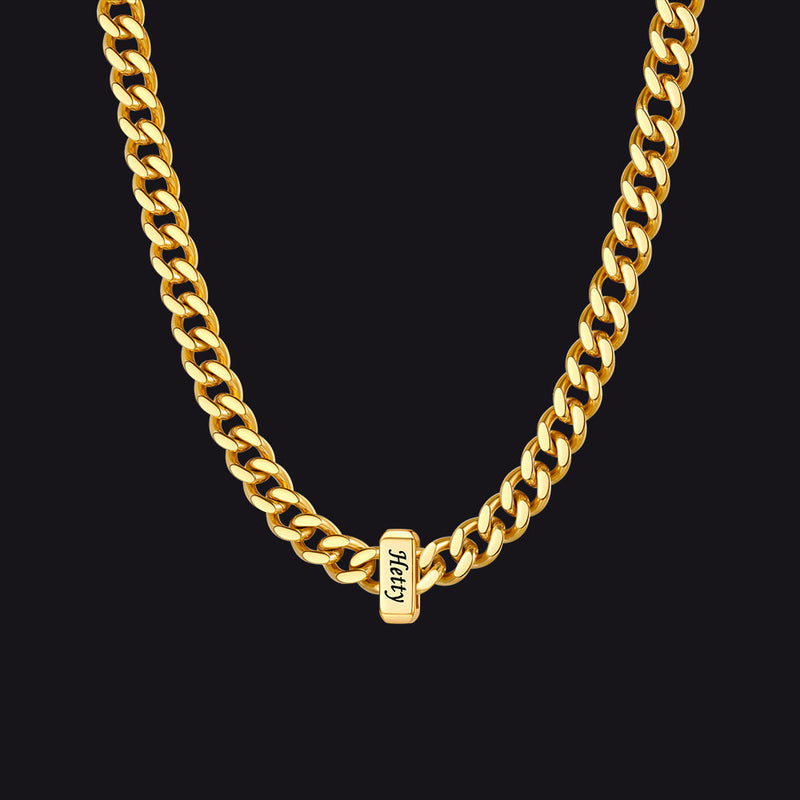 Custom Multi Charm Name Cuban Link Chain Necklace for Father Gift