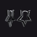 Classic Y2k Hollow Star Hoop Earrings for