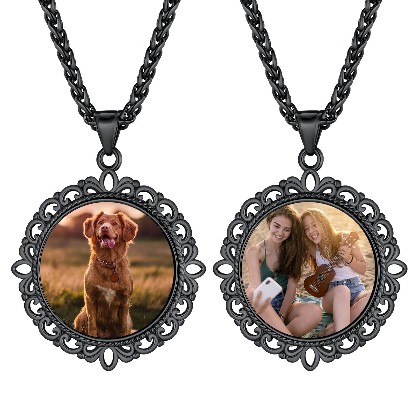 Customized Double-side Photo Pendant Memorial Necklace With Picture
