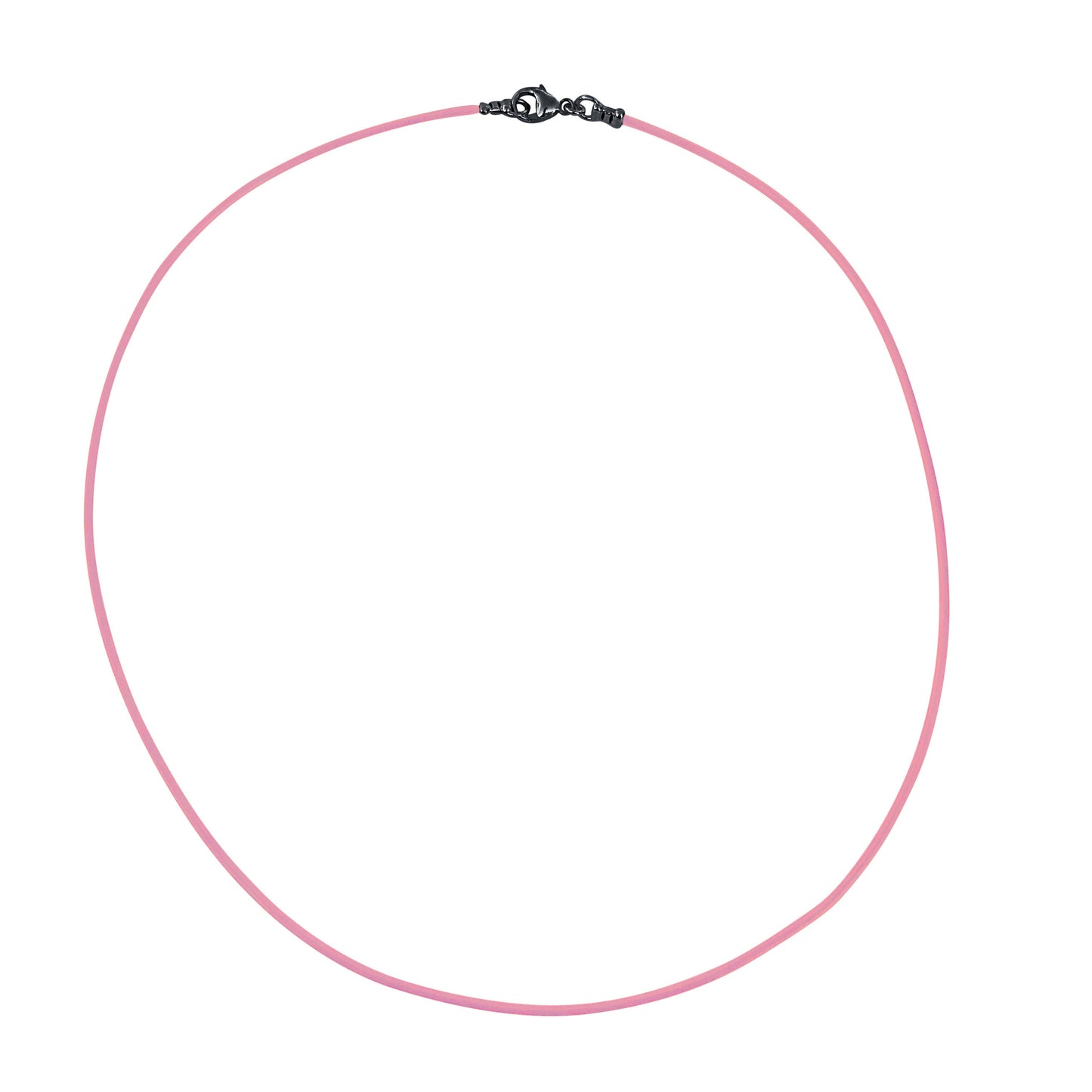 Gunmetal 1.8mm Fine Pink Leather Cord Necklace