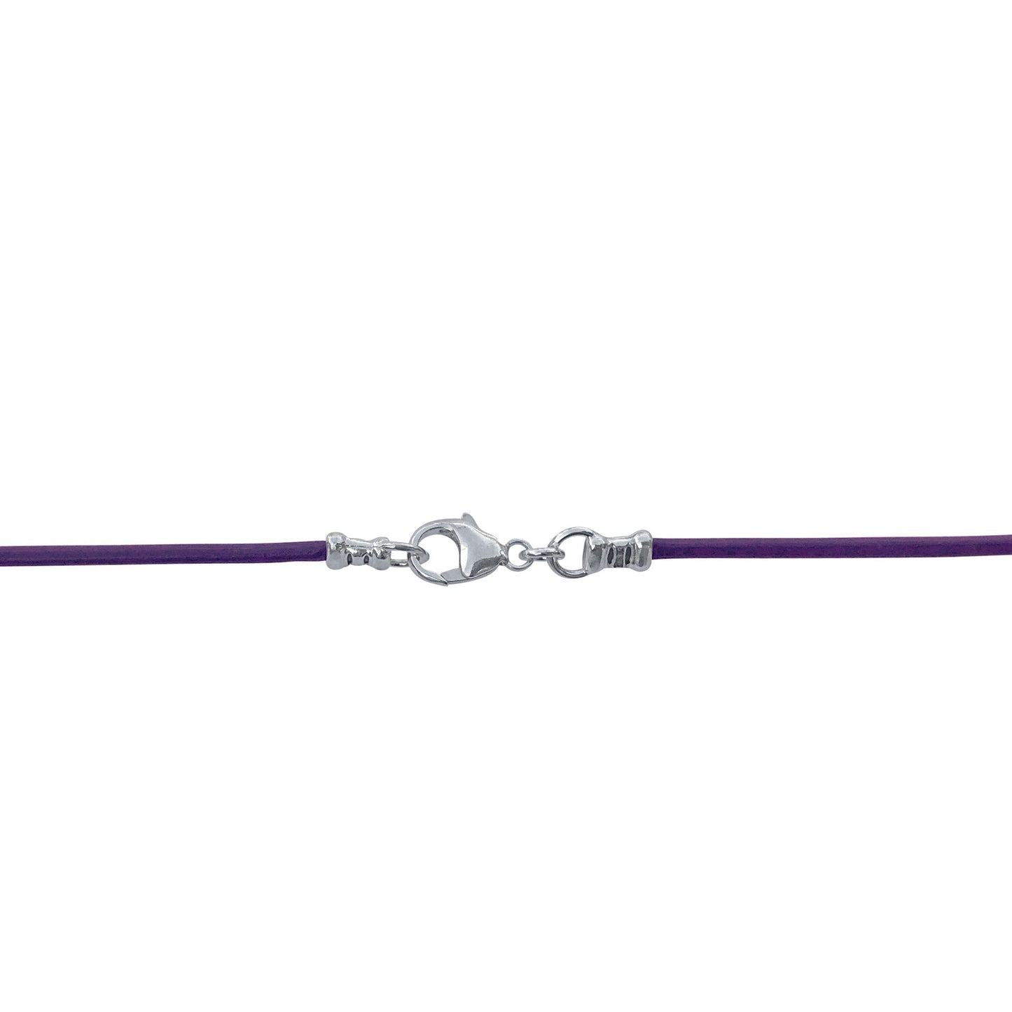Sterling Silver 1.8mm Fine Purple Leather Cord Necklace