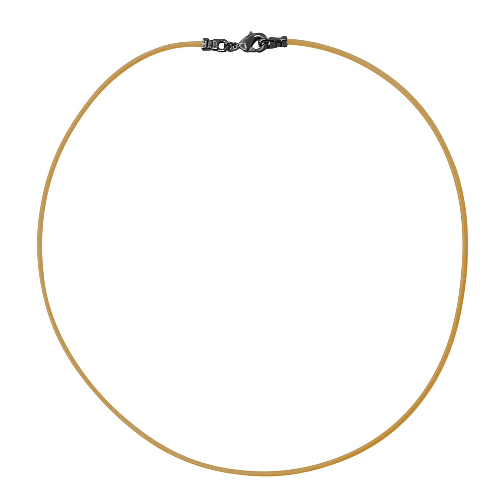 Gunmetal 1.8mm Fine Natural Light Tan Leather Cord Necklace