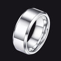 Beveled Edge Basic Wedding Tungsten Carbide Band Ring for